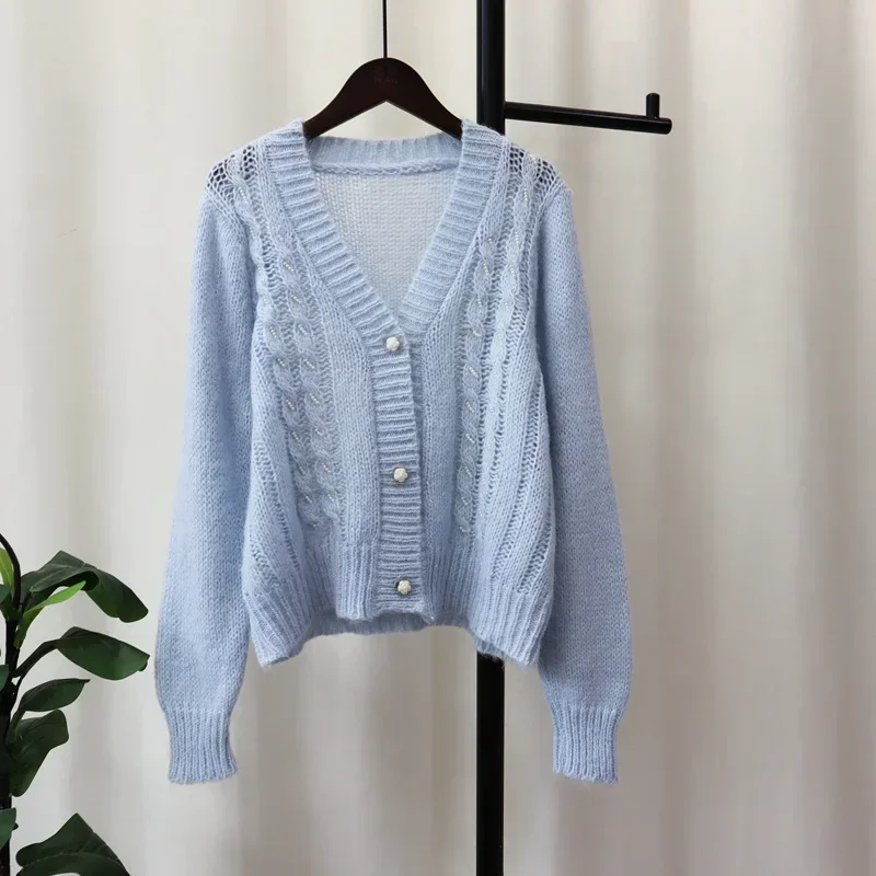 AKEP 売れ筋商品|||エーケプ カーディガン アウター レディース Cardigans Purple AEBKAFWGD08PP-MLT-FRONTcopy.
