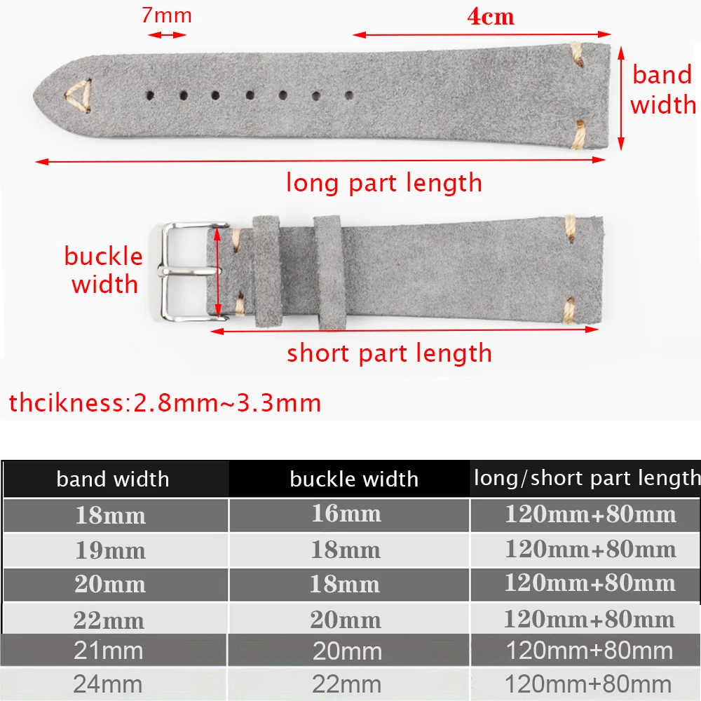 Premium Hand-Sewn Retro Calfskin Suede Watchband - Quick Release Soft Strap