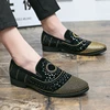 Brand Noble Black Rhinestone Men Dress Shoes Velvet Crystal Luxury Moccasins Mens Loafers Office Business Party Man casual Shoes 3