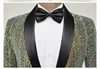 Mens Striped Sequin Sparkling Suit Jacket Blazer Shawl Lapel One Button Dress Blazers Men Stage Party Prom Wedding Tuxedo Cotume 3