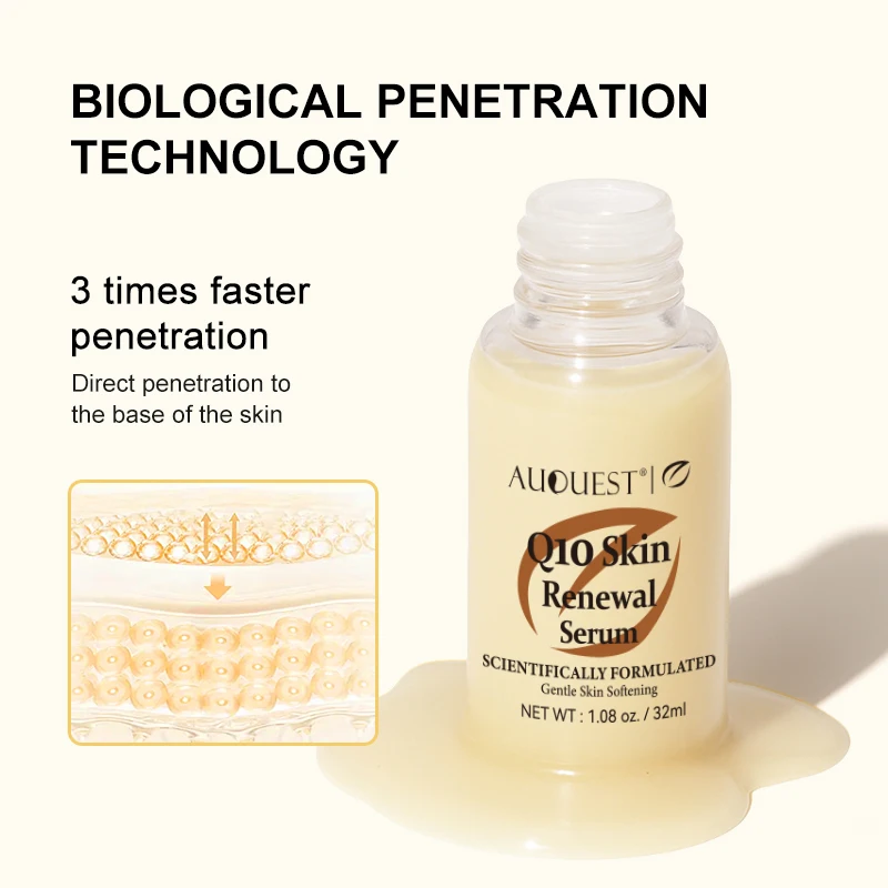 AUQUEST Coenzyme Q10 Face Serum Anti-Aging Anti-Wrinkle Fade Fine Lines Niacinamide Serum Whitening Facial Skin Care 5