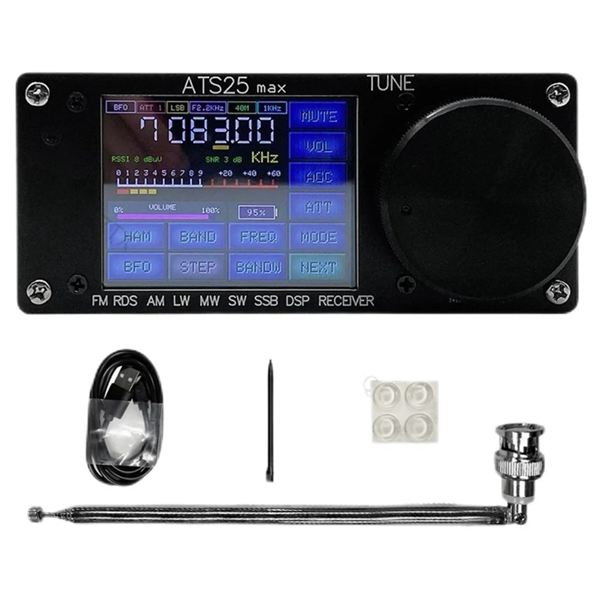 

Обновленный 2,4 дюймовый сенсорный экран, Полнодиапазонный радиоприемник, магнитола, Мультифункциональный портативный приемник Dsp