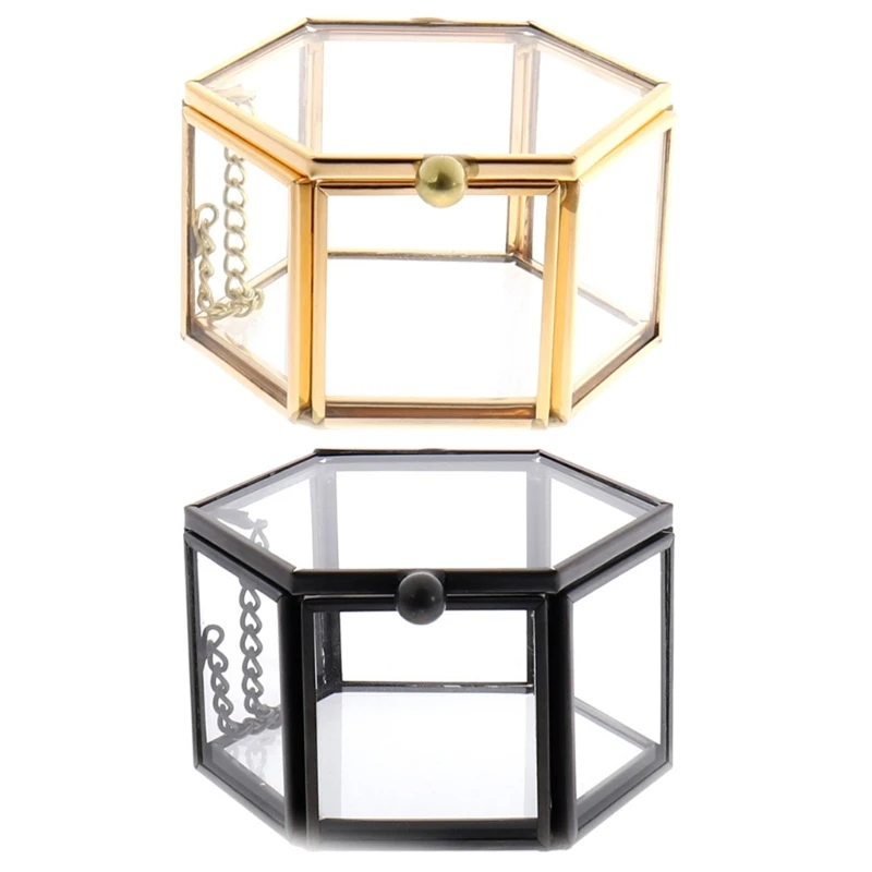 

Creative Empty Geometrical Glass Jewelry Box Jewelry Organize Holder Rings Box Jewelry Storage Wedding Gift for Women Dropship