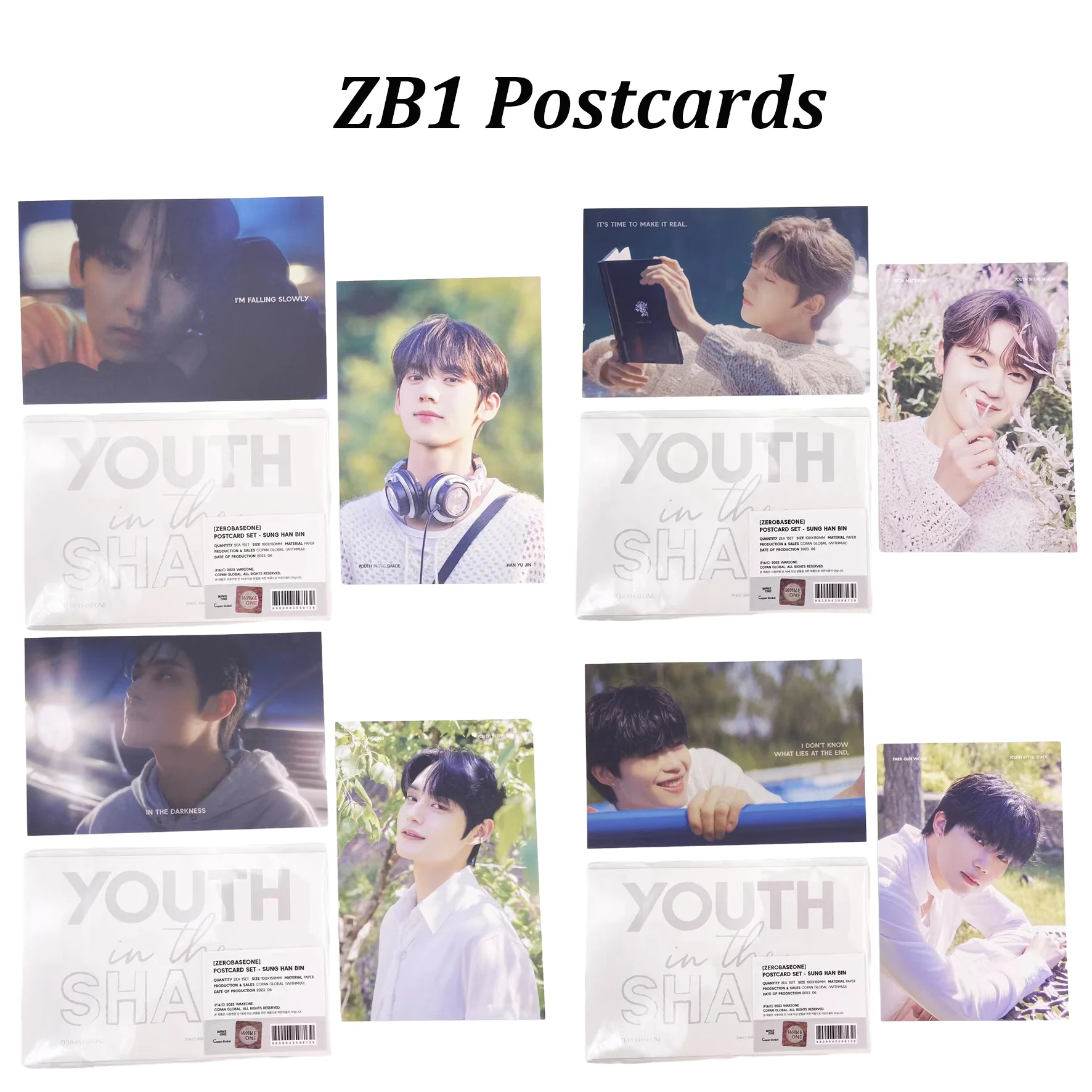 

KPOP ZB1 YOUTH IN THE SHADE Album Pop-up Shop Postcard 2pcs LOMO Cards ZhangHao Ricky Paper Cards ZEROBASEONE Fans Gifts