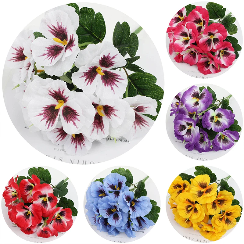Tricolor Violet Artificial Flower Bouquet - 32cm Decorative Floral Arrangement for Home, Garden, and Events