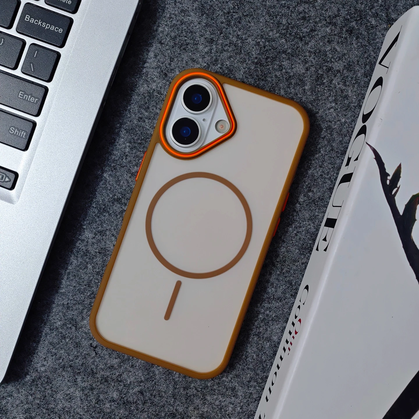 Luxury Matte Translucent Shockproof Magnetic Phone Case with Magsafe Wireless Charging Support