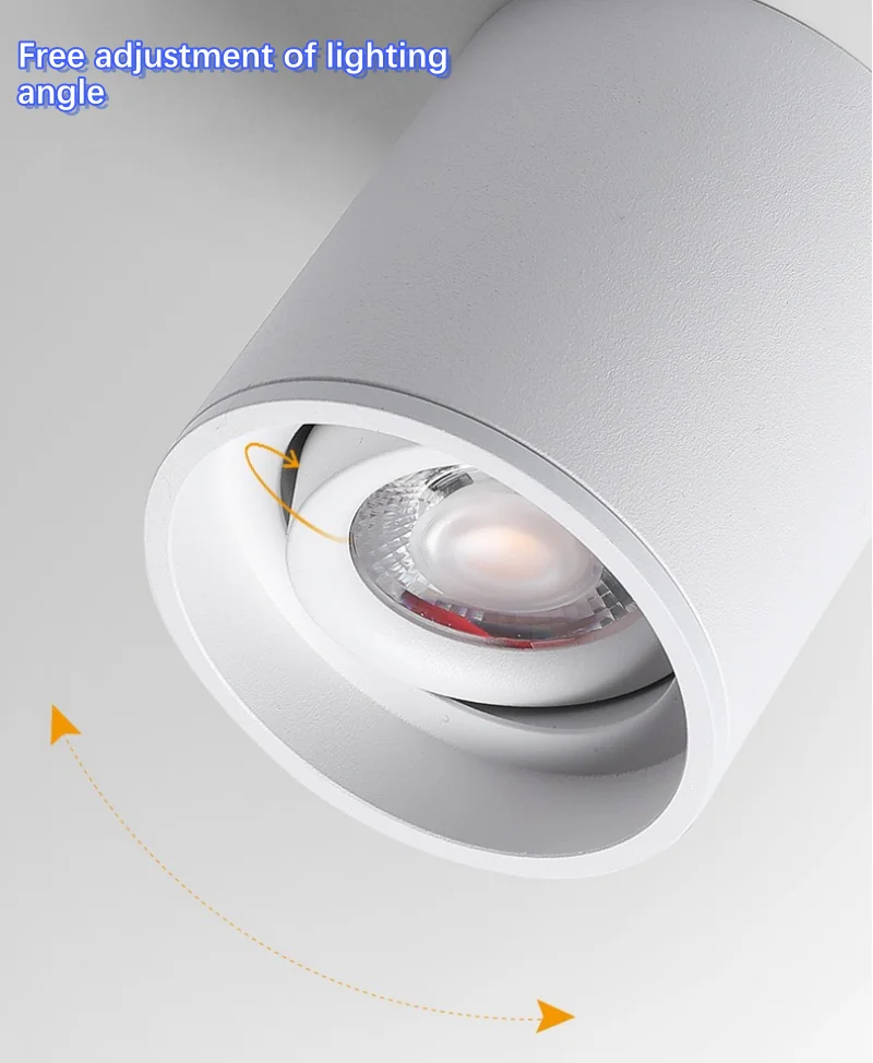 Adjustable Spot Light Rotating LED Downlight COB Surface Mounted 9-24W AC90-260V Indoor lighting