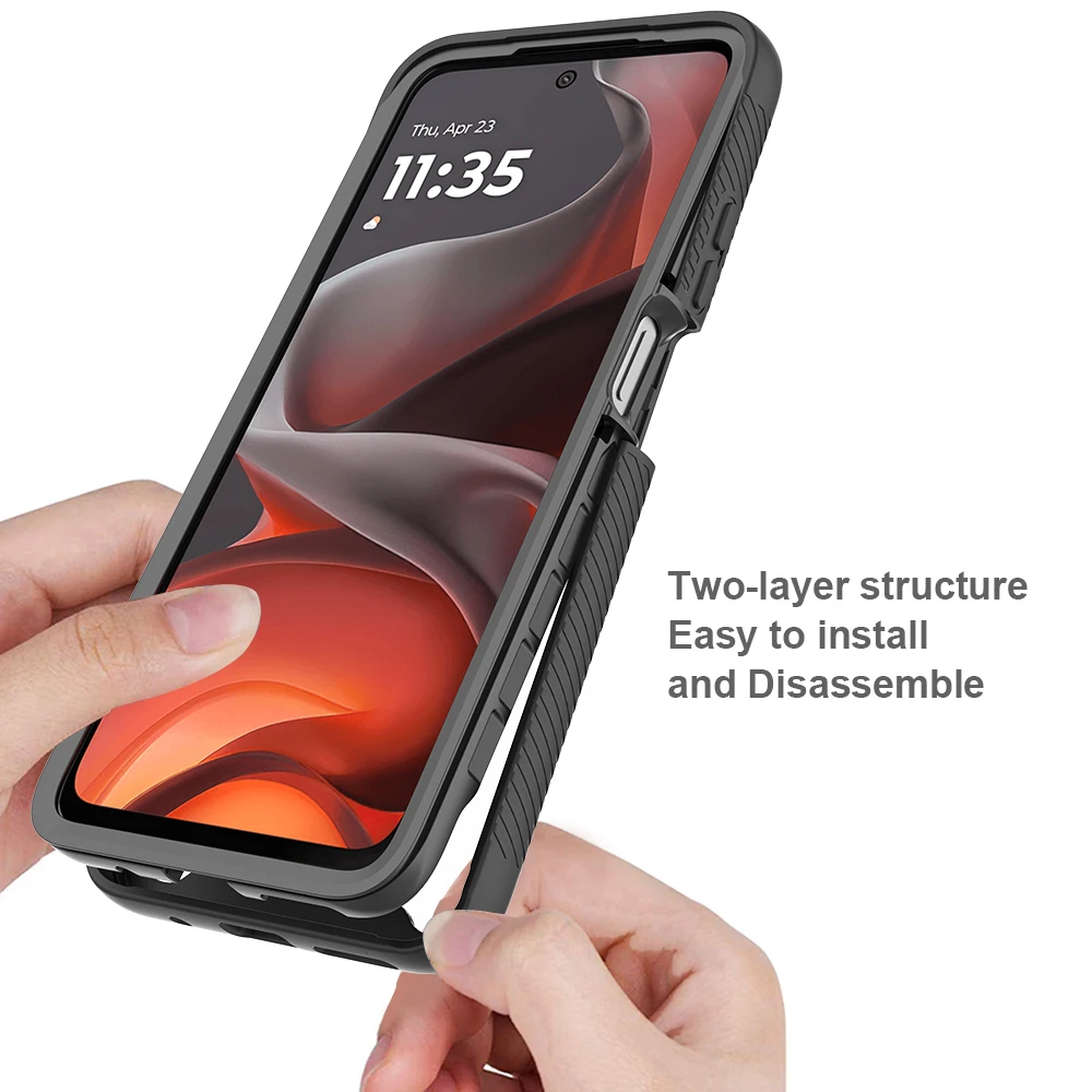Luxury Dual-Function Armor Shockproof Case with Matte Transparent Finish