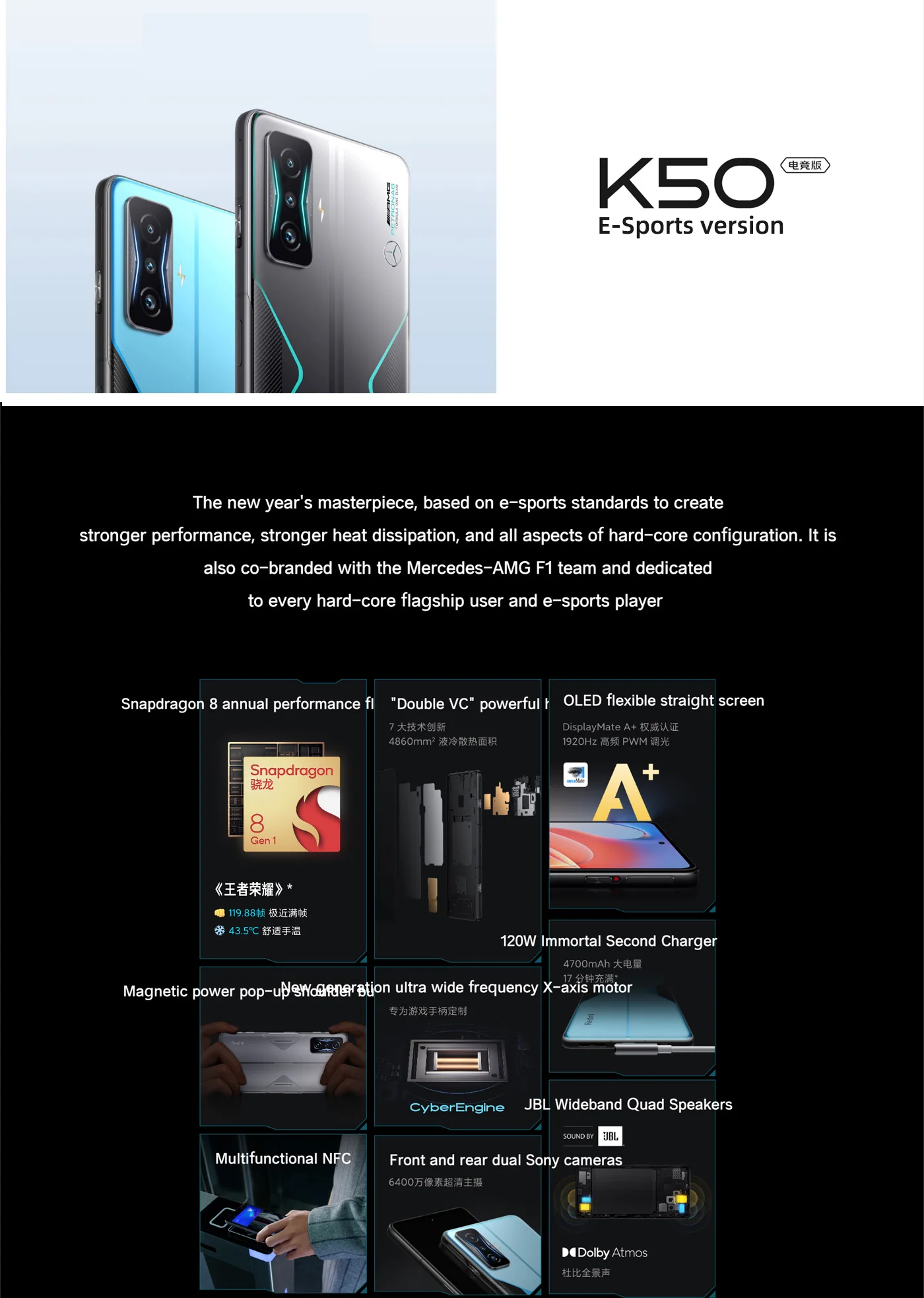 Xiaomi Redmi K50 Gaming 128GB 256GB Unlocked Global Android