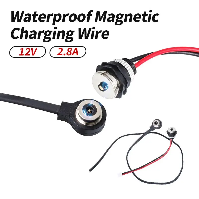 2.8A 12V วงจรแม่เหล็กชาร์จสายเชื่อมต่อกันน้ําชายหญิงสั้นหัวแม่เหล็กวันที่สําหรับสวมใส่ Deivce 1