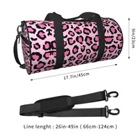 Pink Leopard Print Pattern Sport Bags Animal Kawaii Large Gym Bag Portable Men Women Handbag Travel Training Cute Fitness Bag 2