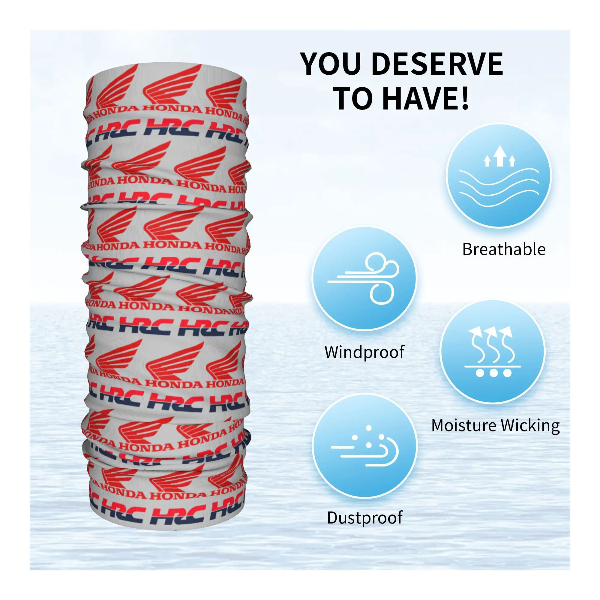 Bandana Neck Warmer Custom H-Hondaes Men Women Winter Ski Hiking Scarf Gaiter Motocross Racing Face Cover