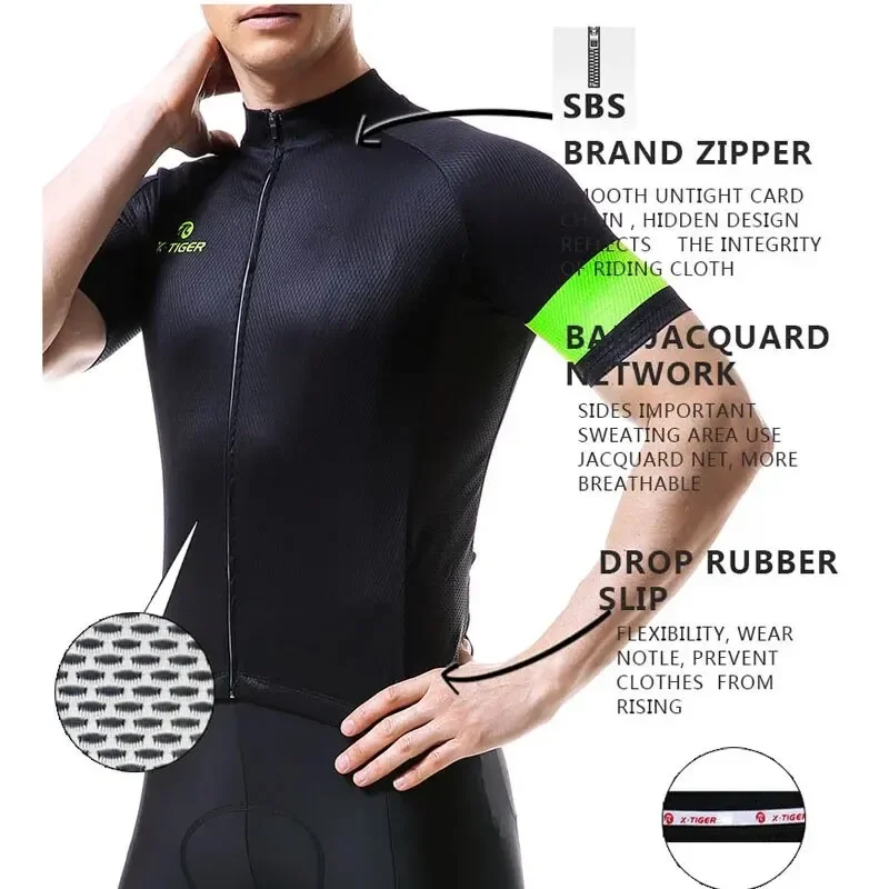 X-TIGER الرجال الدراجات جيرسي تنفس MTB الطريق دراج...