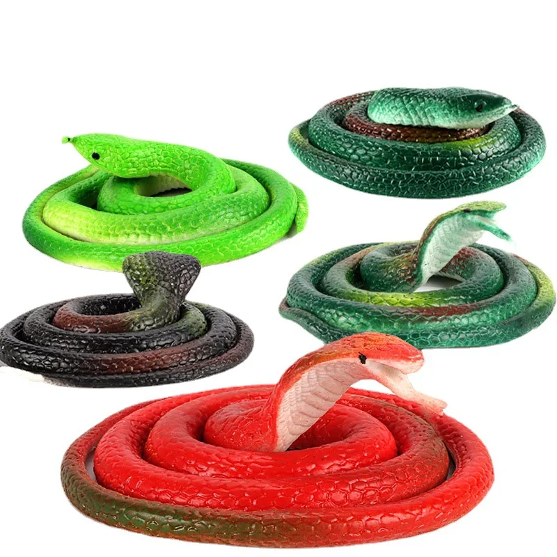 Realistic Plastic Tricky Toy Fake Snakes Boa  Model High Simulation Toy Prank Halloween April Fool's Day Party Festival Gift