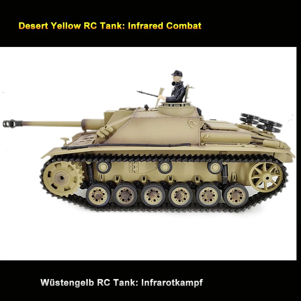 3868 Large Remote Control Assault Tank F/8 No.3 TK7.0 Airsoft BB Shooting 1/16 Scale RC  Military Vehicle Truck Collection Model 3