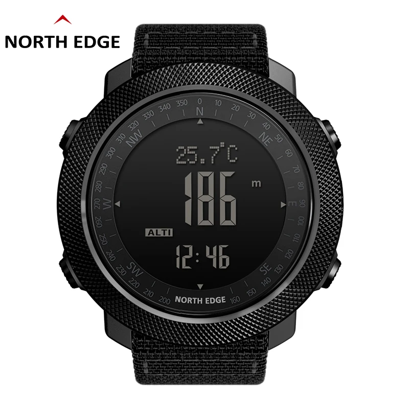 NORTH EDGE Men's sport Digital watch Hours Running Swimming Military Army watches Altimeter Barometer Compass waterproof 50m ds302 8 in 1 handheld digital lcd electronic navigation gps compass altimeter altitude gauge thermometer fishing barometer 8in1