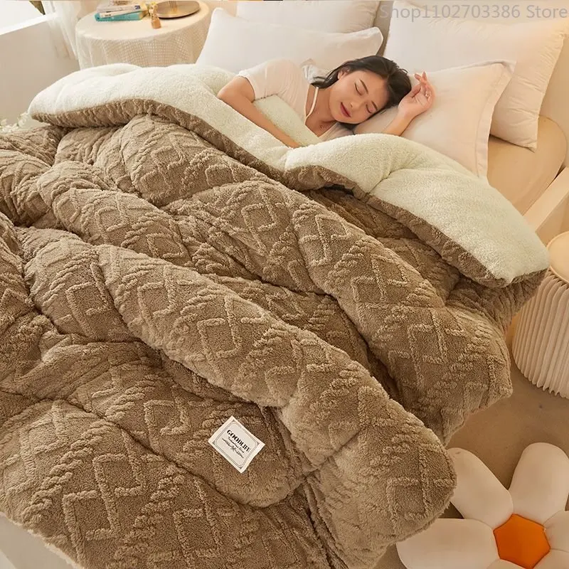 Soft Super Thick Winter Warm Blanket Artificial Lamb Cashmere Weighted
