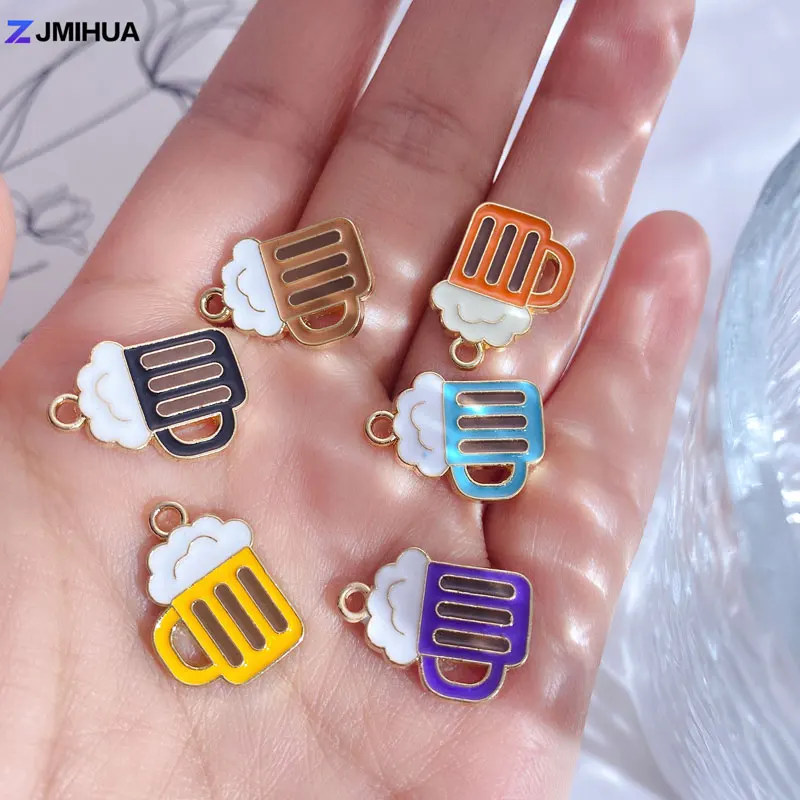 

12pcs Enamel Charms Beer Pendant Charms For Jewelry Making Crafts Supplies Handmade Bracelets Earrings Findings DIY Accessories