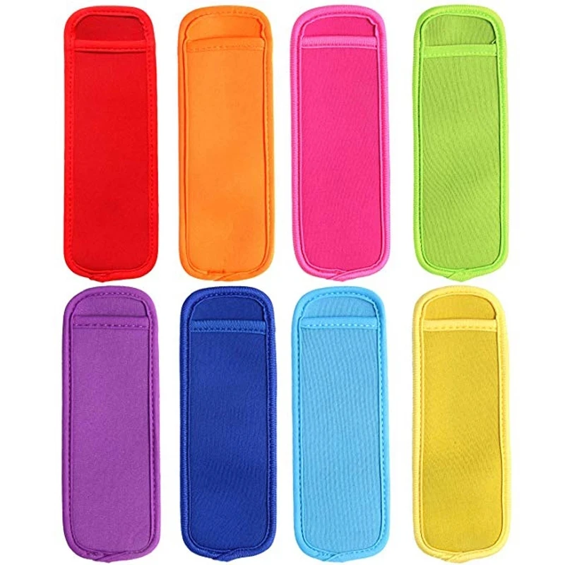 

100Pcs Neoprene Popsicle Holders Bag Pop Ice Sleeves Freezer Pop Holders for kids Colorful High Quality
