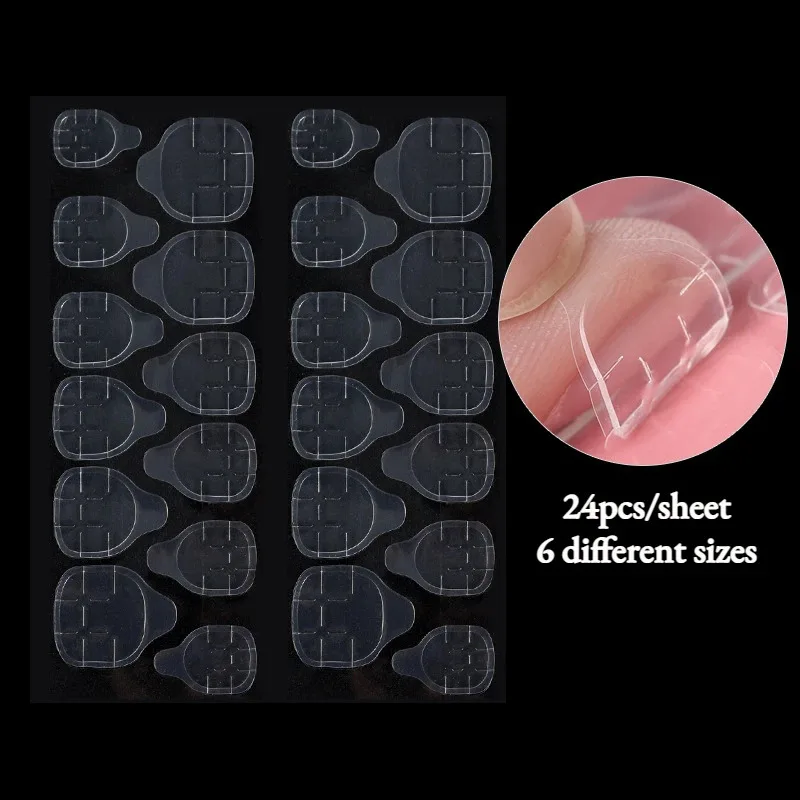 1-10sheets Double Side Nail Glue Transparent False Nail Art Adhesive Tape Glue Stickers DIY Reusable Manicur Nails Accessories