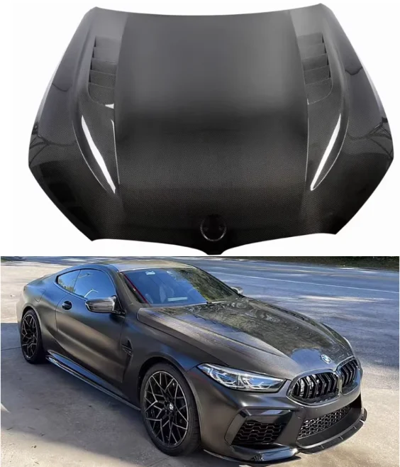 

For BMW G14 G15 G16 8 Series F91 F92 F93 M8 2018-2023 FSC Real Dry Carbon Fiber Front Bumper Bonnet Engine Hood Vent Cover