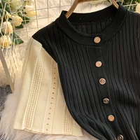 YuooMuoo Women Dress 2026 Spring and Summer Elegant Patchwork One-Piece Knitted Maxi Dress Office Lady Slim Waist Sweater Dress - Image 3