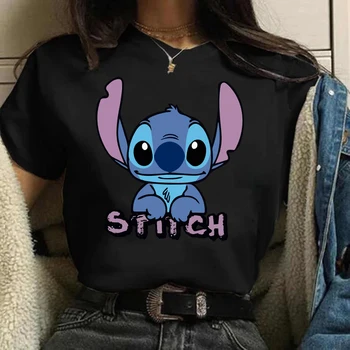 Ponto gótico disney engraçado dos desenhos animados t camisa feminina lilo ponto camiseta gráfica hip hop topo t roupas femininas