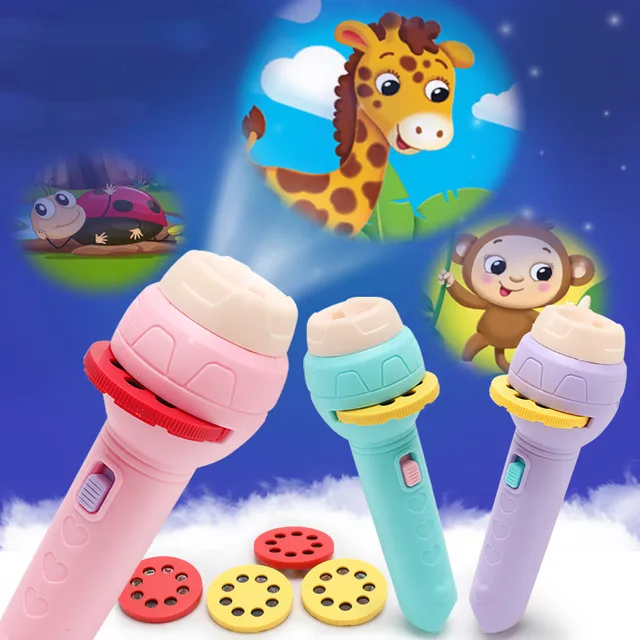 Flashlight Projector Torch Lamp Toy Baby Sleeping Story Book Early Education Toy for Kid Holiday Birthday Xmas Gift Light Up Toy 1