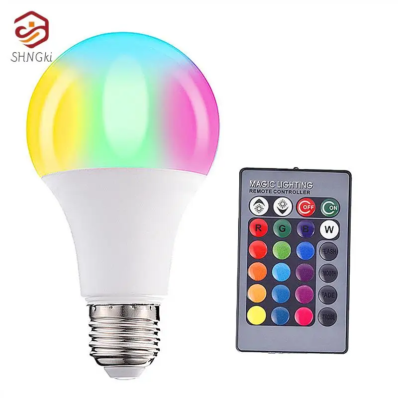 

220V AC 85-265V Color Changing Remote Control Spotlight Seven Color Bulb Smart LED 3W 5W 10W 15W RGB Lamp Accessory Home Decor