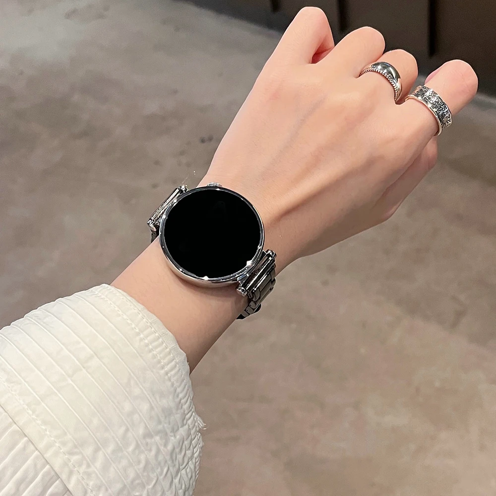 Luxury Slim Black Ceramic Beaded Leather Strap Bracelet