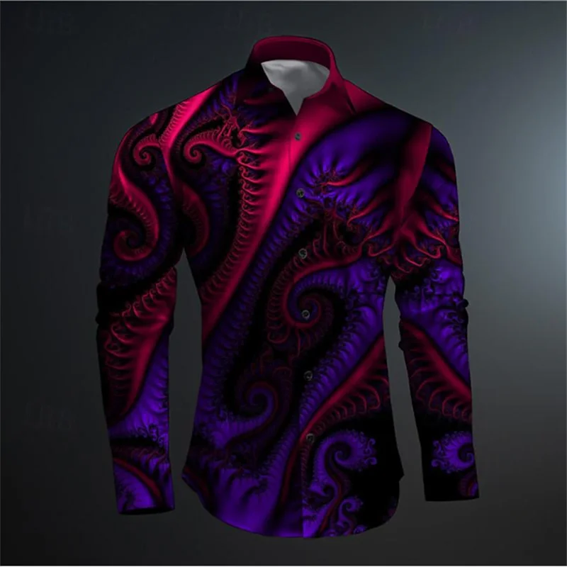 Hawaiian Men's Shirt Top Button Fashion Retro Luminous Colorful Casual Outdoor Button Shirt Top Designer Design 2024 New Style