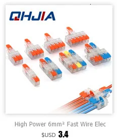 Description Picture 5 of itemHigh Power 6mm² Fast Wire Electrical Connectors Universal Compact Splitter Push-in Cable Wire Connector Fast Terminal Block