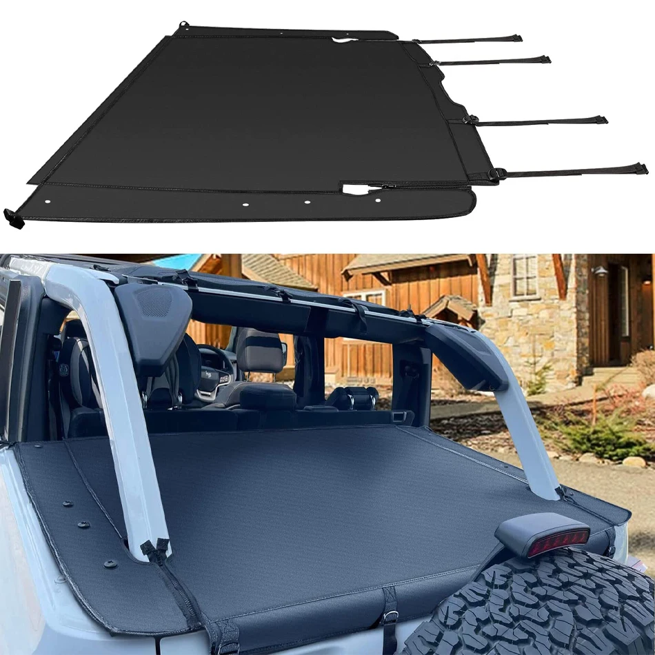 Car Cargo Cover for Ford Bronco Rear Trunk Sunshade Security Shade Shield Anti-Peeping Luggage Privacy Screen 4-Door