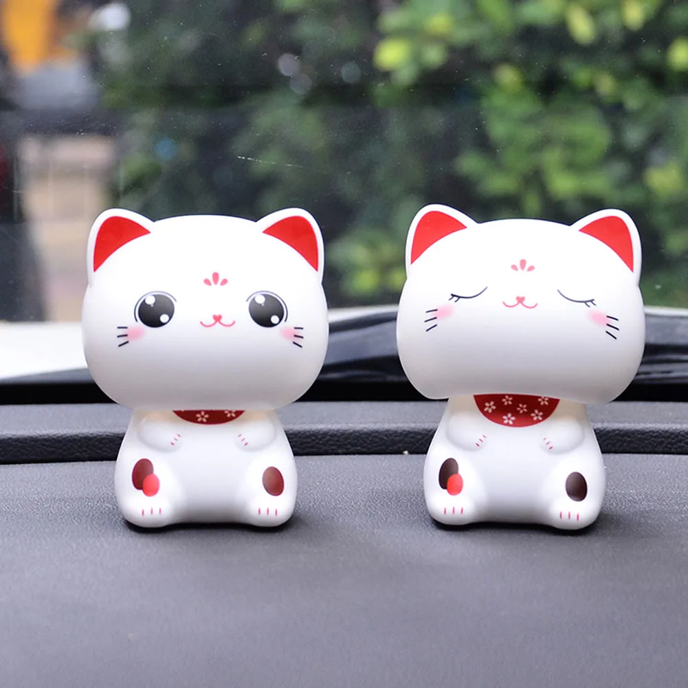 Chat Porte-bonheur Solaire Qui Fait Coucou - Décoration Voiture, Bureau, Maison - 3 Pouces, énergie Solaire