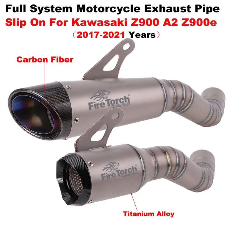 

Слипоны для Kawasaki Z900 A2 Z900e 2017 - 2020 GP гоночный мотоцикл из Ttainium сплава выхлопная труба глушитель без дБ убийца