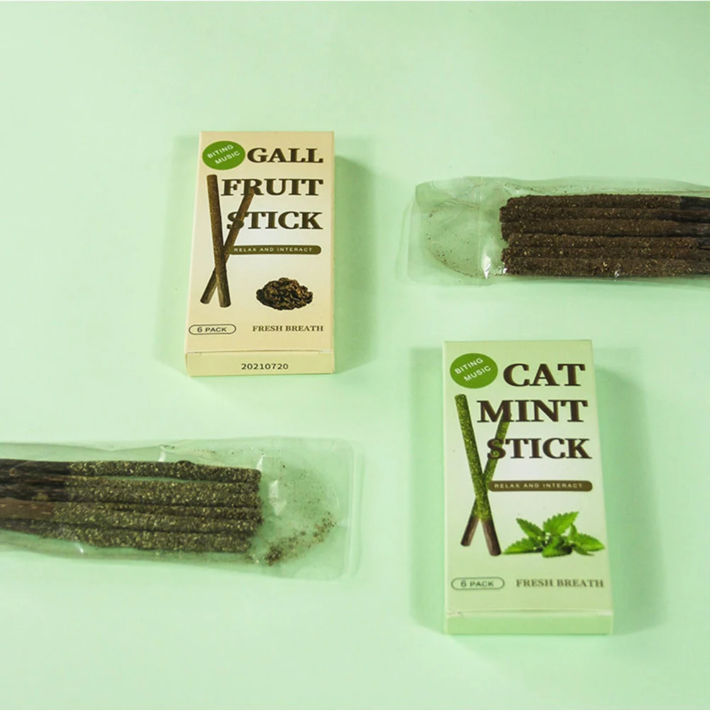 Cat Chew Toys 100% Natural Silvervine Catnip Toys Sticks Kittens Teeth Cleaning Safe Cat Stick Treat Anxiety Relief Cat Supplies