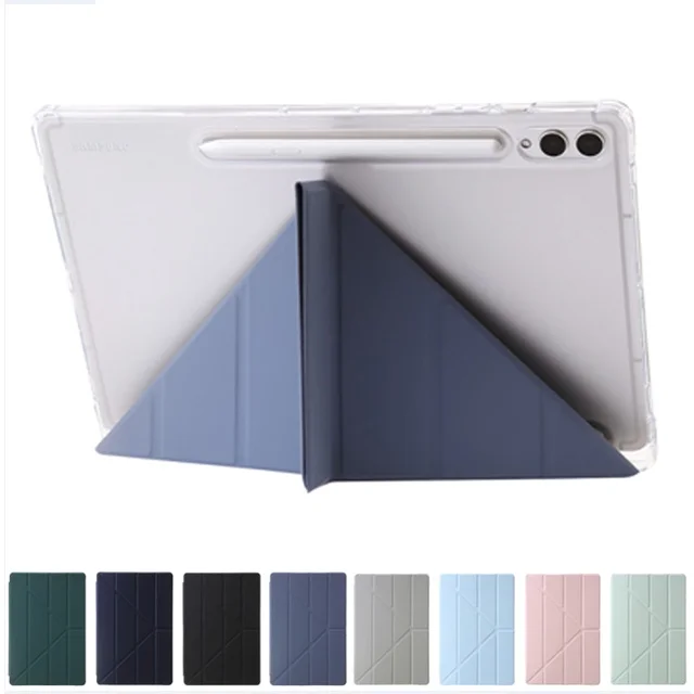 

For Samsung Tab S9 FE 10.9" SM-X510 SM-X516B Case Multi-folding Stand Clear Back Cover for Galaxy Tab S9 FE S9FE Plus 12.4 Cover