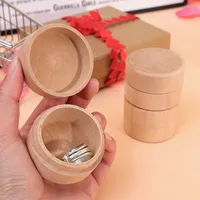 1-5pcs Wood Handmade Jewelry Box Small Round Wooden Storage Box Jewelry Rings Earrings Necklaces Storage Container Case With Lid 2