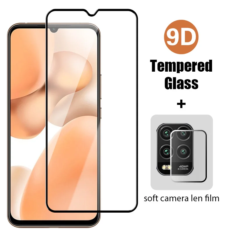 

2in1 Full Cover Screen Protector Glass for Xiaomi Mi 10T 9T 11T Pro 10T 9T 11T A3 Lite Camera Lens Protector Glass