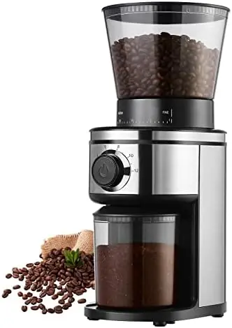 

Bean Burr Mill Grinder, Coffee Bean Burr Grinder Electric, Automatic Conical Burr Coffee Grinder With 30 Adjustable Grind Settin