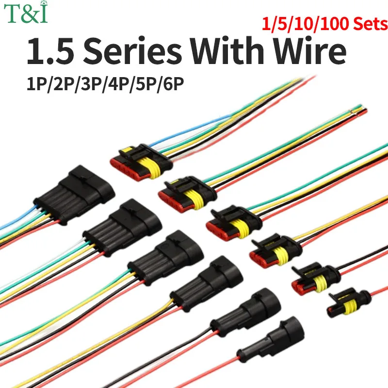 1/5/10/100 Sets AMP Type 1.5 Series Automotive Waterproof Connector