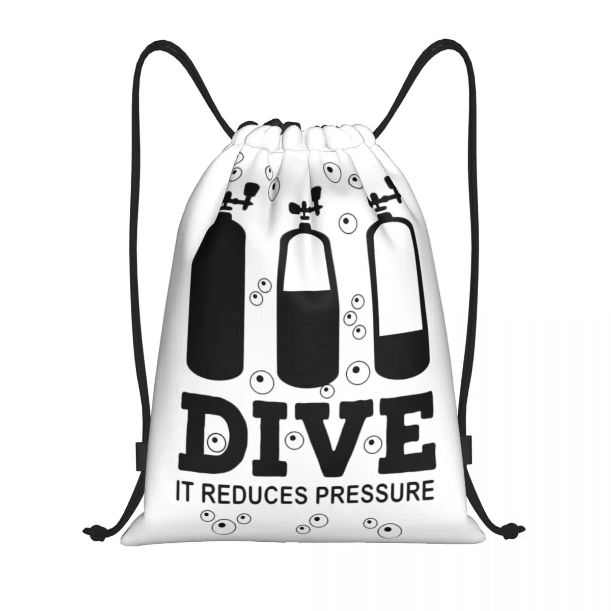 

Custom Scuba Diving Drawstring Backpack Women Men Gym Sport Sackpack Portable Dive Diver Quote Training Bag Sack