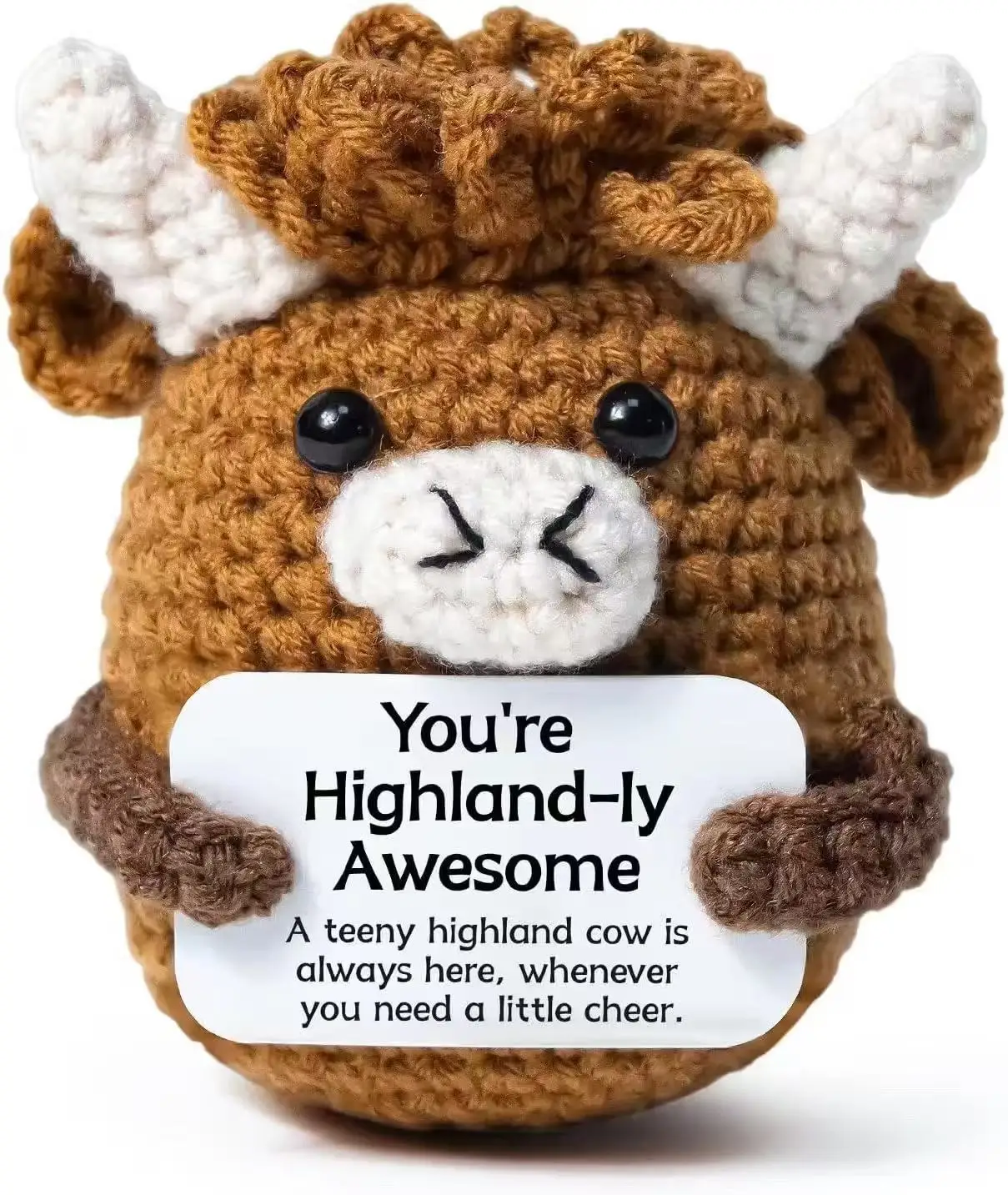 Positive Crochet Baseball Bat Doll with Card