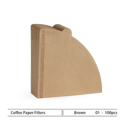 Natural V-Shaped Cone Coffee Filters (100PCS Brown)