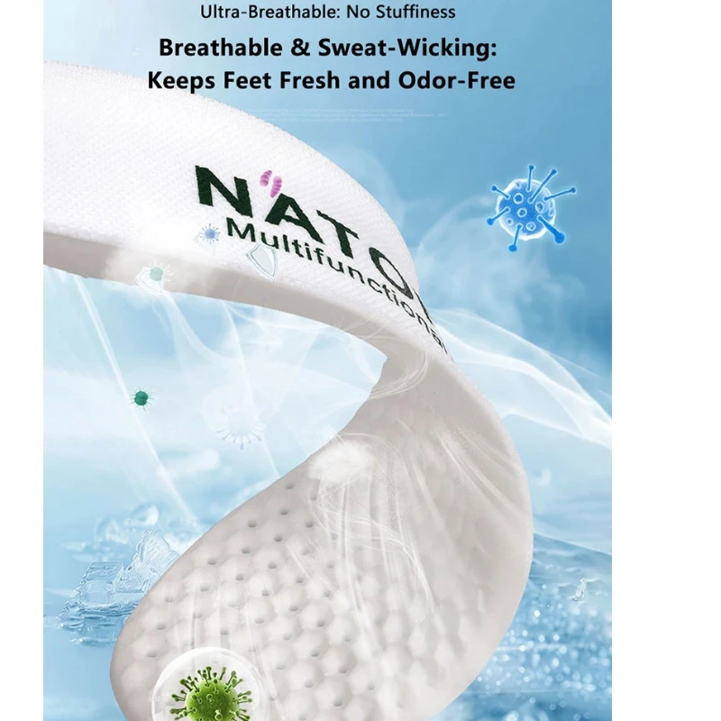 Soletta Sportiva Ammortizzante Anti-Odore Traspirante Assorbi-Sudore Comoda Morbida Resiliente per Scarpe Sportive - immagine 4