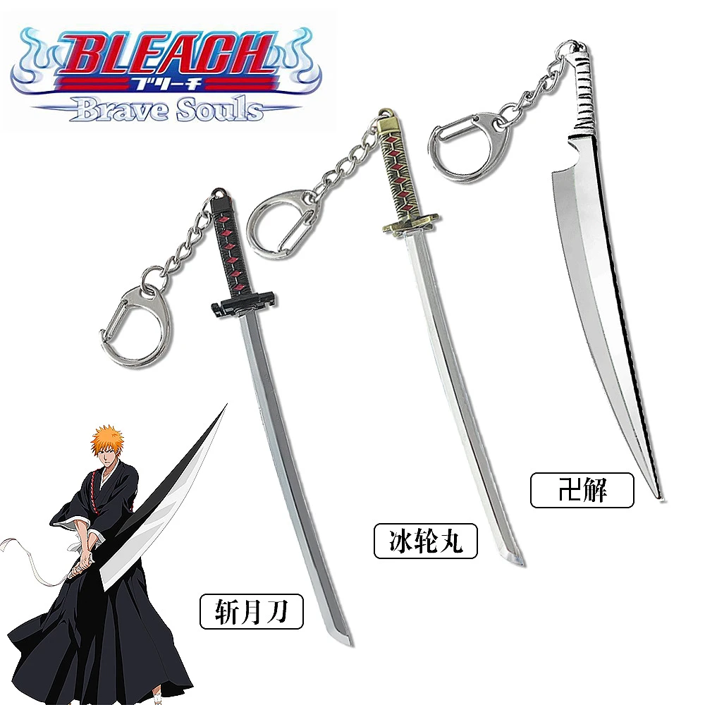 Anime Bleach Keychains Sword Kurosaki Ichigo Key Chain Hitsugaya Toushirou Katana Keyring Weapon Pandent Keychain Accessories Aliexpress