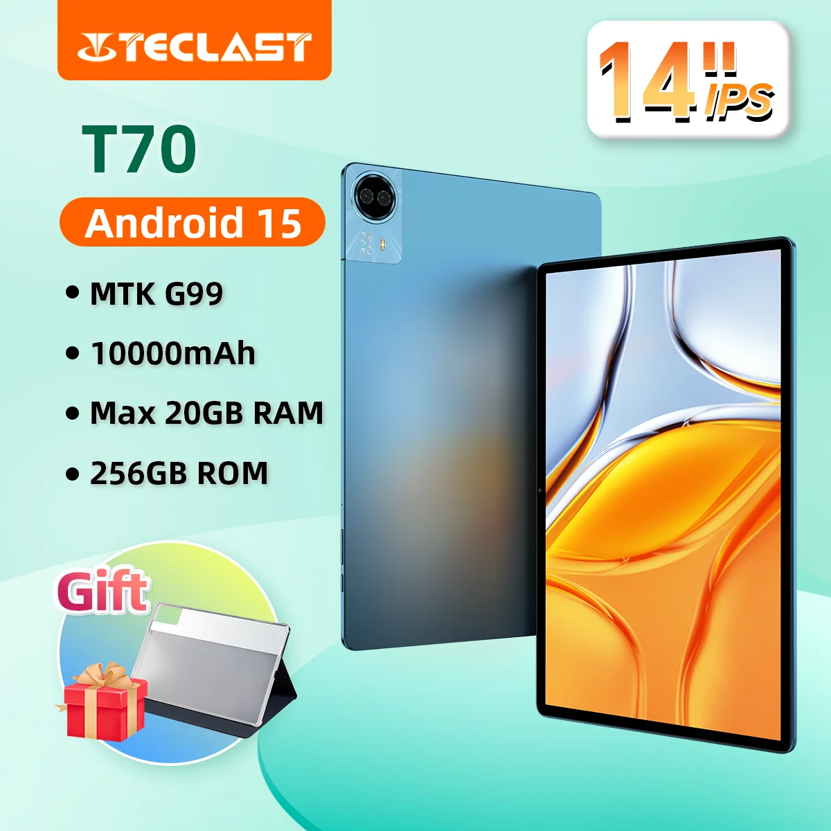Teclast T70 14 inch Tablet Android 15 MTK Helio G99 Max 20GB RAM