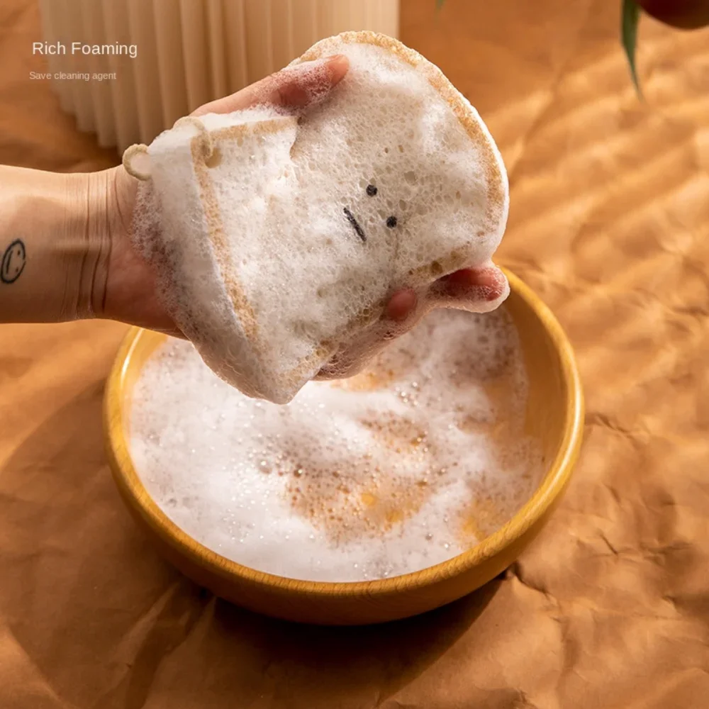 Gecomprimeerde Houtpulp Spons Schoon Doekje Toast Vorm Keuken Afwassen Spons Schrobber Reiniging Schuursponsjes