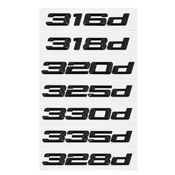 3D ABS Car Emblem Letters Trunk Badge - 325d (Glossy Black)
