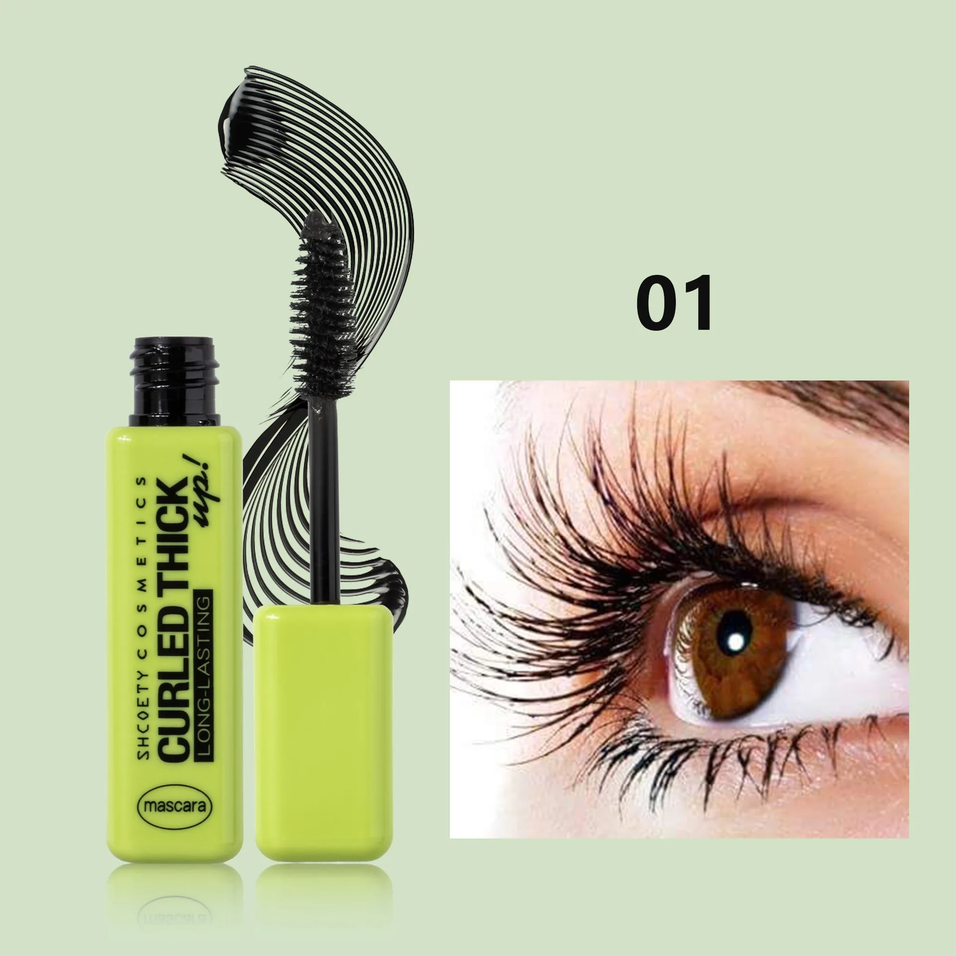 7D Waterproof Mascara Lengthens Eyelashes Extension Black Silk Fiber Natural Mascara Long Lasting Curl Thicken Big Eyes Makeup_voghion.com